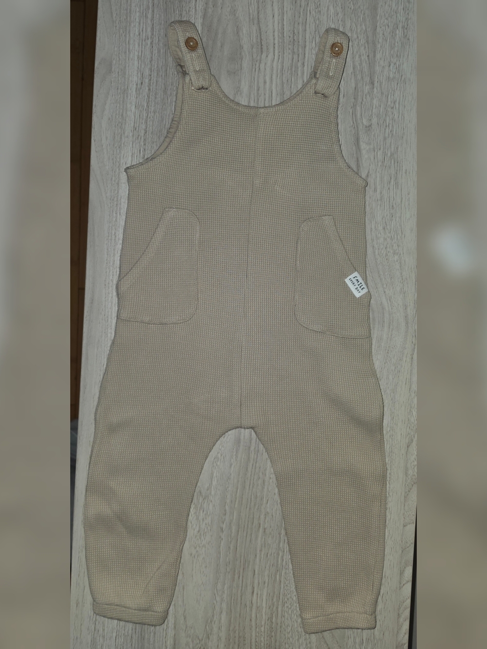 H&M Beige Waffle Knit Overalls